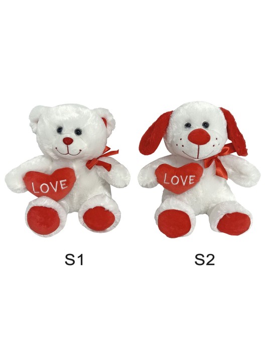 Αρκουδάκι με Φιόγκο & Κόκκινη Καρδιά 30cm ToyMarkt 99447