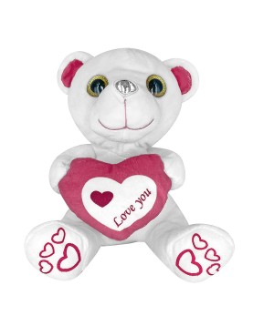 Αρκουδάκι Λούτρινο με ροζ Καρδιά 20cm ToyMarkt 99512