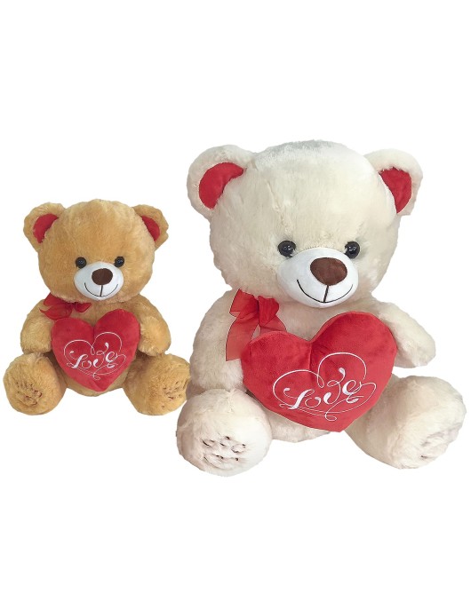 Αρκουδάκι Λούτρινο με Καρδιά 35cm ToyMarkt 99520
