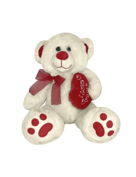 Αρκουδάκι Λούτρινο με Καρδιά &amp; Κορδέλα 30cm ToyMarkt 99524