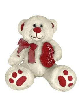 Αρκουδάκι Λούτρινο με Καρδιά &amp; Κορδέλα 40cm ToyMarkt 99526