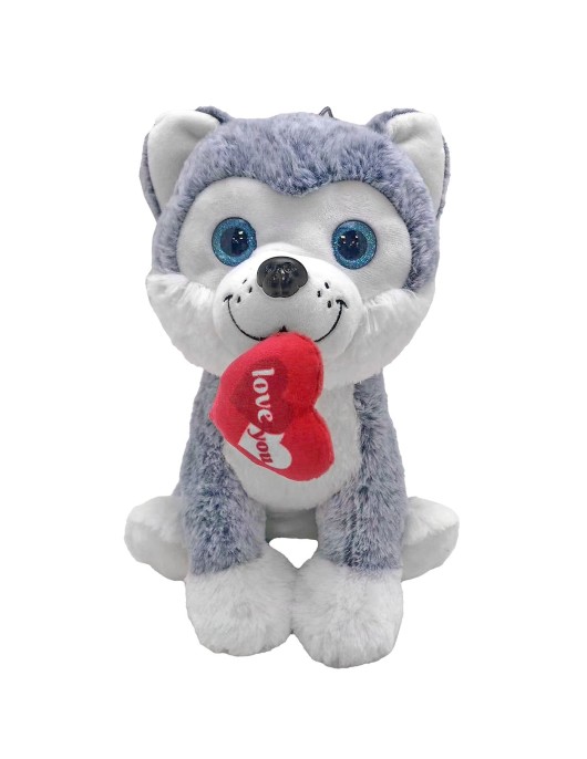 Χάσκυ Λούτρινο με Καρδιά 30cm ToyMarkt 99528