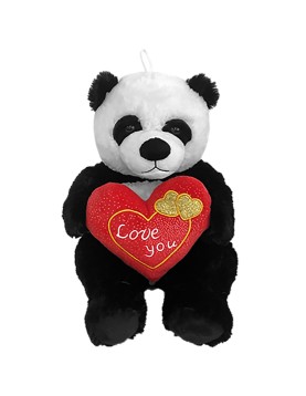 Αρκουδάκι Panda Λούτρινο με Καρδιά 28cm ToyMarkt 99529