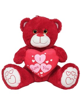Αρκουδάκι Λούτρινο με Καρδιά Κόκκινο 40cm ToyMarkt 99545
