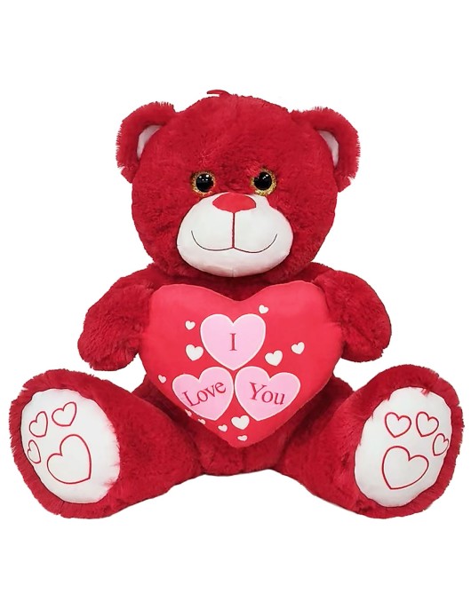 Αρκουδάκι Λούτρινο με Καρδιά Κόκκινο 40cm ToyMarkt 99545