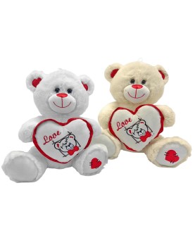 Αρκουδάκι Λούτρινο με Καρδιά Περίγραμμα 30cm ToyMarkt 99547