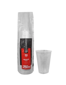 Ποτήρια Πλαστικά Διάφανα πακ=50τεμ 250ml Lariplast