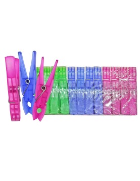 Μανταλάκια Πλαστικά Κλασσικά πακ=24τεμ 8cm Homie 1001902