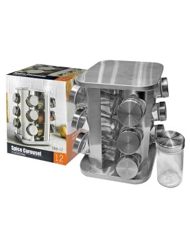 Μπαχαριέρα 12 Βάζα &amp; Βάση Βάζα:9,5x4,5cm, Βάση: 22x16x16cm Homie 1001951