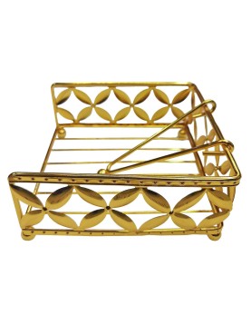 Χαρτοπετσετοθήκη Μεταλλική Χρυσή 16x16x7cm Homie 1002129