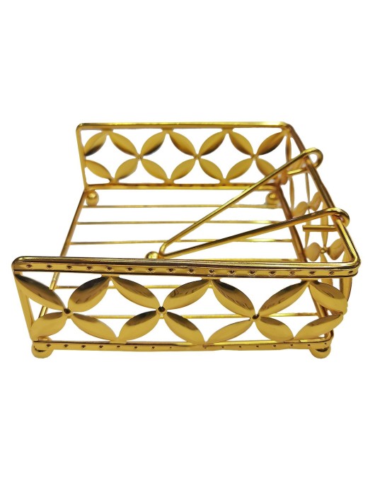 Χαρτοπετσετοθήκη Μεταλλική Χρυσή 16x16x7cm Homie 1002129