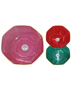 Πιατέλα Πλαστική Χρωματιστή Οκτάγωνη ø24x7cm Homie 1002161