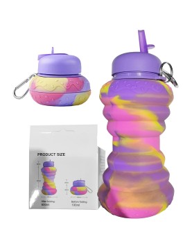 Παγούρι Σιλικόνης Πτυσσόμενο Πολύχρωμο 600ml Homie 1002173