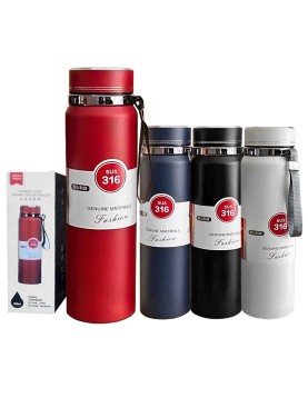 Θερμός Ανοξείδωτος Μονόχρωμος με Λουράκι 1000ml Homie 1002185