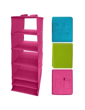 Ραφιέρα Υφασμάτινη Κρεμαστή Πτυσσόμενη 125x45x35cm Homie 1011060