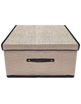 Κουτί Αποθηκευτικό Μπεζ Ορθογώνιο 37x24x24cm Homie 1011072