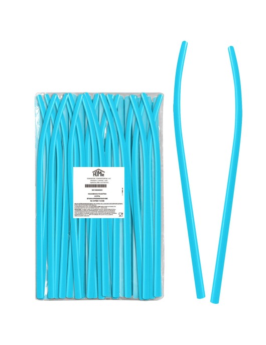 Καλαμάκια Πλαστικά Κυρτά Επαναχρησιμοποιούμενα 50τεμ 21x0,6cm Homie 1011083