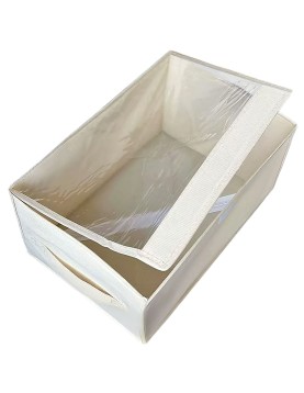 Υφασμάτινο Κουτί με Διάφανο Καπάκι 55x32x25cm Homie 1011180