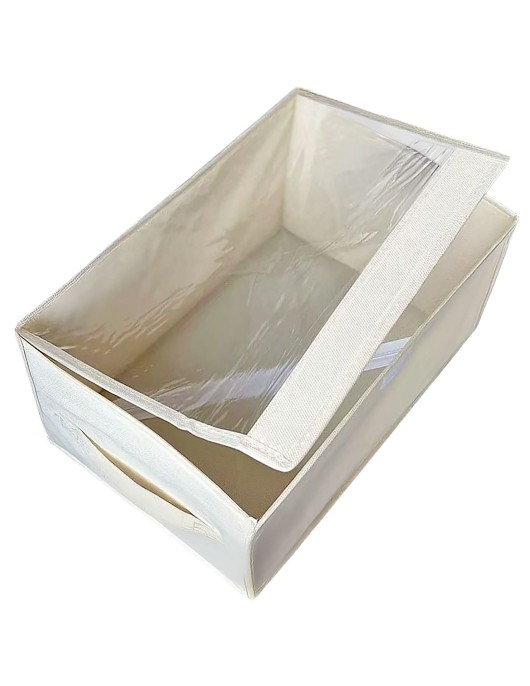 Υφασμάτινο Κουτί με Διάφανο Καπάκι 55x32x25cm Homie 1011180