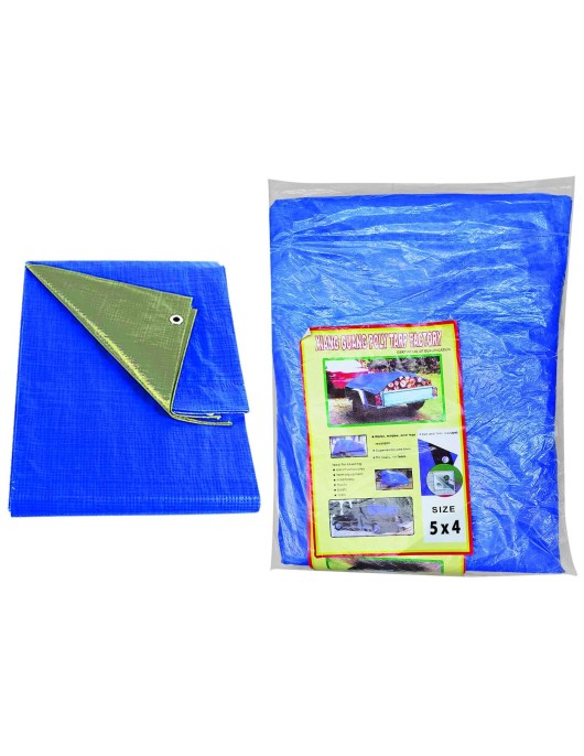 Μουσαμάς Αδιάβροχος με Κρίκους 5x4m 90g/m², 5x4m Homie 101335