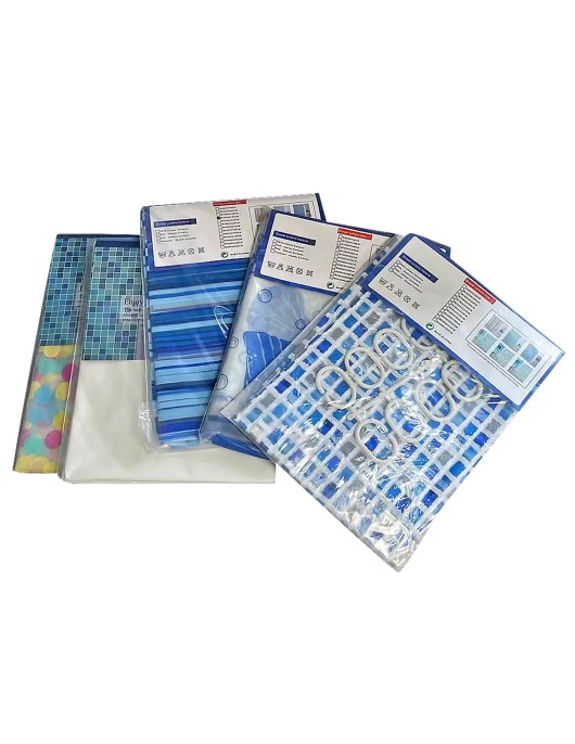 Κουρτίνα Μπάνιου Ενισχυμένη με Σχέδια 180x180cm Homie 101973