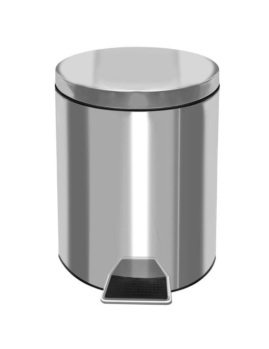 Κάδος Απορριμάτων Inox με Πεντάλ 5L 5lt (28x20,5cm) Homie 101991