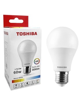 Λάμπα LED Toshiba για Ντουί e27 Θερμό Λευκό 230v n_ std a60 8,5w 3000k, Γωνία Δέσμης 180 Μοίρες Toshiba 00168800