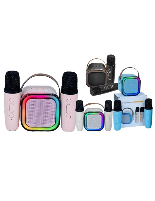 Καραόκε Σύστημα Ηχείο με 2 Μικρόφωνα Ηχείο: 8,5x8,5x6,5cm Μικρόφωνα: 13,5x3,5cm Homie 108501