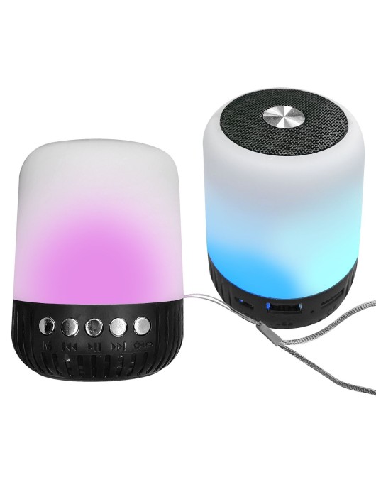 Ηχείο Bluetooth Κυλινδρικό Μικρό με φως 9x7cm Homie 108512