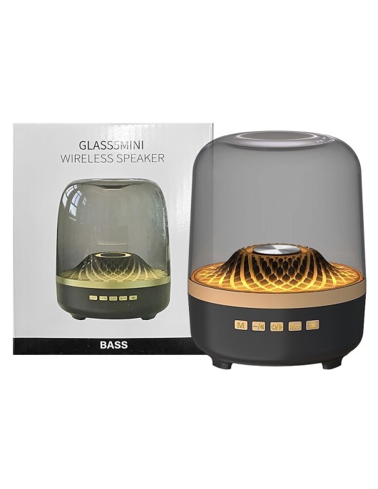 Ηχείο Bluetooth Γυάλα με Ατμοσφαιρικό φως 13x10cm Homie 108529