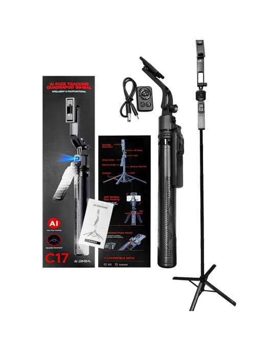 Selfie Ράβδος AI Smart Face Track 165cm JustNote 10968