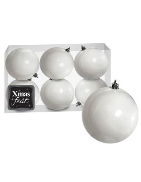Μπάλες Λευκές πακ=6τεμ φ8 ø8cm Xmasfest 1131329