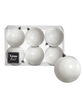 Μπάλες Λευκές πακ=6τεμ φ6 ø6cm Xmasfest 1131345