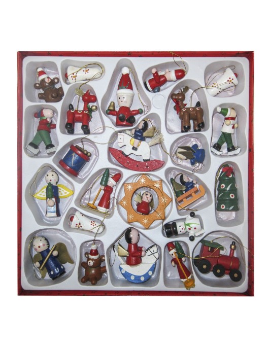 Στολίδια Ξύλινα σετ=24 τεμ Στολίδι=5,5cm, σετ=24x24cm Xmasfest 1131349