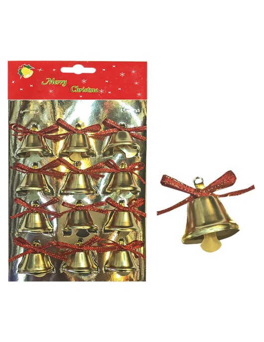 Καμπάνες Μεταλλικές πακ=12τεμ 3x3cm Xmasfest 1131662