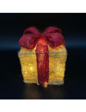 Κουτί Δώρου Διακοσμητικό με φως Κίτρινο 15cm Xmasfest 1131698