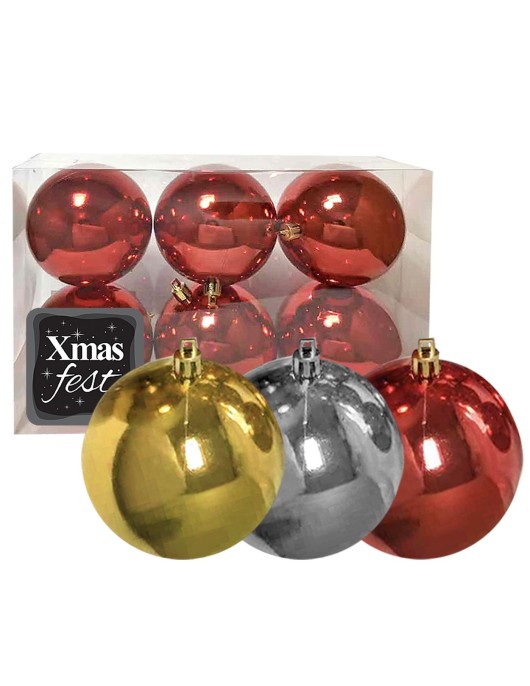 Μπάλα Γυαλιστερή πακ=6τεμ φ8 ø8cm Xmasfest 1131712