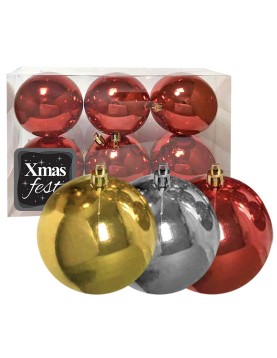 Μπάλα Γυαλιστερή πακ=6τεμ 10cm ø10cm Xmasfest 1131713