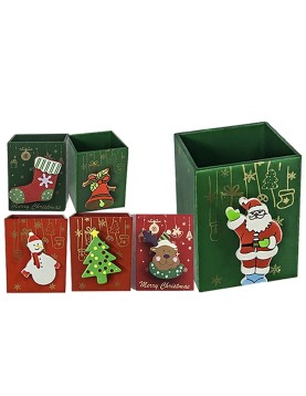 Μολυβοθήκη Χριστουγέννων 4 Σχέδια 8x7x5cm Xmasfest 1131893