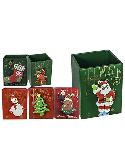 Μολυβοθήκη Χριστουγέννων 4 Σχέδια 8x7x5cm Xmasfest 1131893