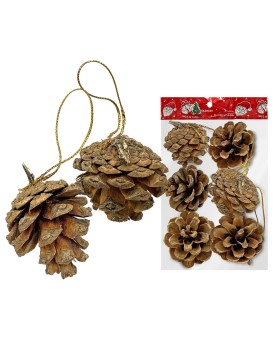 Κουκουνάρια Κρεμαστά πακ=6τεμ 4cm Xmasfest 1131935