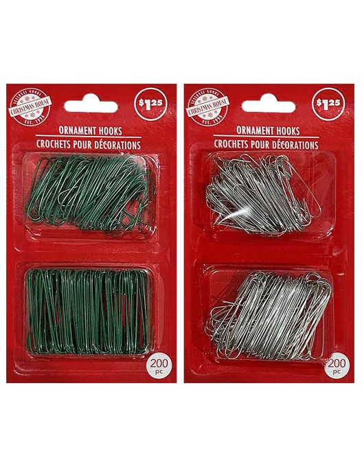 Πιαστράκια Στολιδιών Μεταλλικά 200τεμ 4cm Xmasfest 1132240