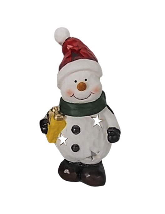 Κηροπήγιο Κεραμικό Χιονάνθρωπος 24x13x10.5cm Xmasfest 1132260