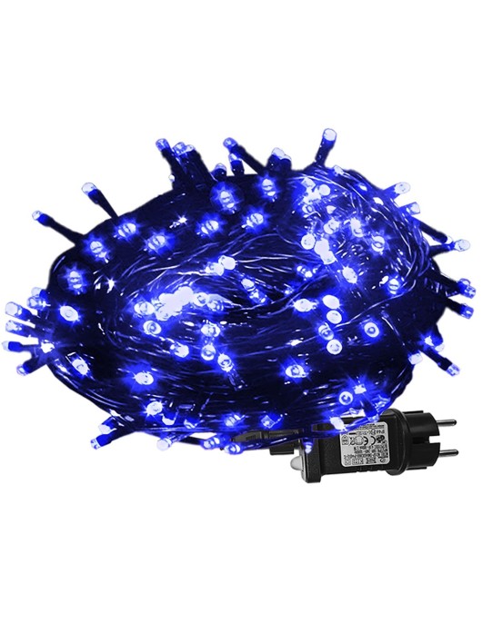100 Λαμπάκια led Μπλε σε Σειρά με Προγράμματα Ip44 8,2m 8m Xmasfest 1132395