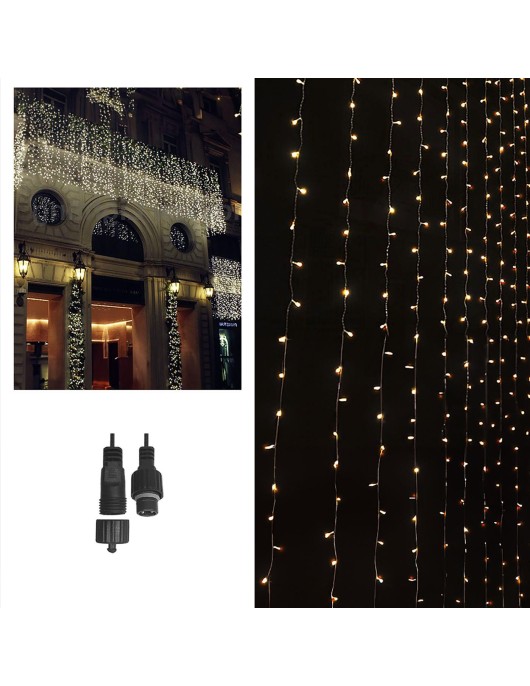 100 led Λευκά Εξωτερικά Κουρτίνα-Επέκταση l. V. (δεν Περιέχεται ο Μετασχηματιστής) Xmasfest 1132399