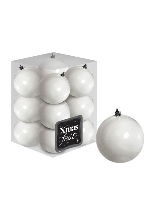 Μπάλες Λευκές 12τεμ φ4 ø4cm Xmasfest 1132541
