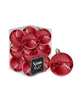 Μπάλες Περλέ Κόκκινες πακ=12τεμ φ4 ø4cm Xmasfest 1132561