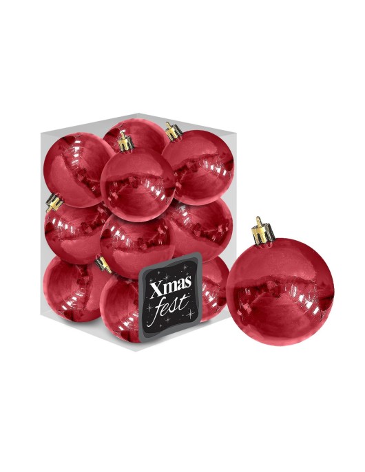 Μπάλες Περλέ Κόκκινες πακ=12τεμ φ4 ø4cm Xmasfest 1132561