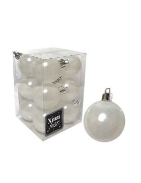 Μπάλες Περλέ Λευκές πακ=12τεμ φ4 ø4cm Xmasfest 1132563