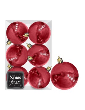Μπάλες Περλέ Κόκκινες πακ=6τεμ φ6 ø6cm Xmasfest 1132564
